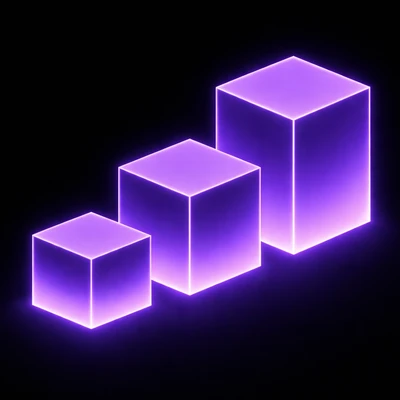 Growth plan icon — ascending chart with SEO and CRM integration symbols for scaling businesses